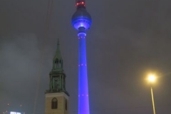 Sant Marienkirche bei Nacht - Alexanderplatz mit Alex