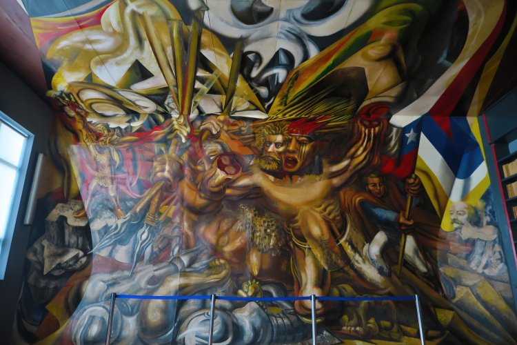 Mexikanische Schule - Wandmalerei Chile
