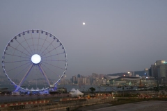 Hong Kong Island Riesenrad bei Nacht