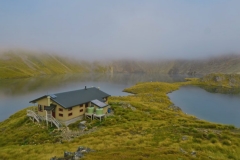 Angelus Hut - am Morgen im Nebel