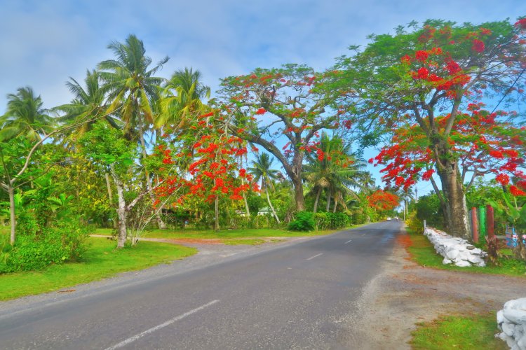 Strasse um die Insel in Matavera