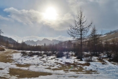 Schnee im Terelj Nationalpark