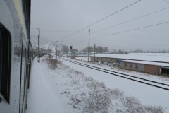 Chinesischer Zug im Schnee