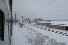 Chinesischer Zug im Schnee