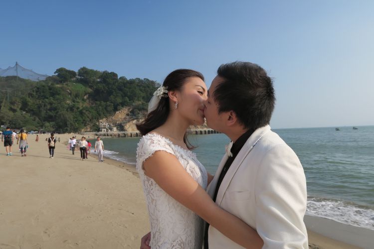 Insel Gulangyu-Hochzeits-Fotoshooting-Brautpaar