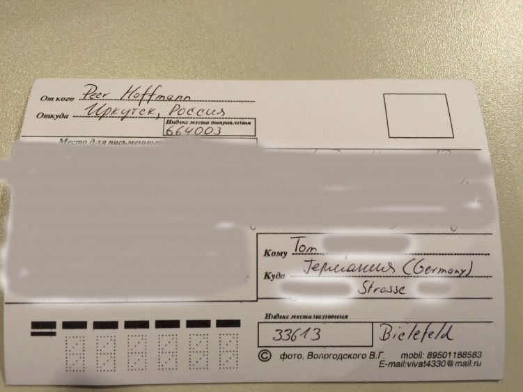 Russland-Postkarte